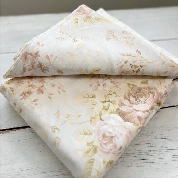 RARE Pottery Barn HAYDEN Floral Duvet Cover Full/Queen NEUTRAL Linen Blend Tan - Picture 3 of 8